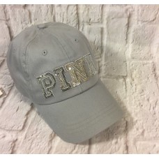 Victoria&apos;s Secret Pink Mujer&apos;s Gray SEQUIN Baseball Cap Hat One Size FAST SHIP  eb-58314145